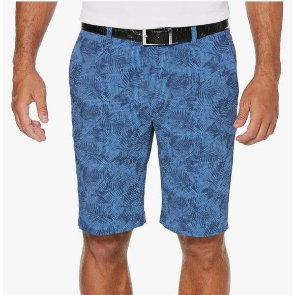 PGA Tour Mens Seersucker Blue Tropical Flat Front Casual Golf Shorts Size‎ 32 - Picture 1 of 12